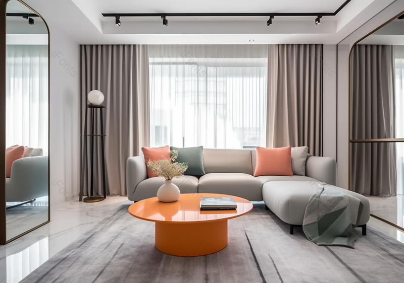 现代风格豪华干净舒适的住宅内部客厅全景图像摄影,高清,摄影图,摄影图片,图片大全,摄影图免费下载